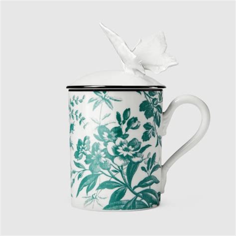 Tazza Herbarium con farfalla in verde 